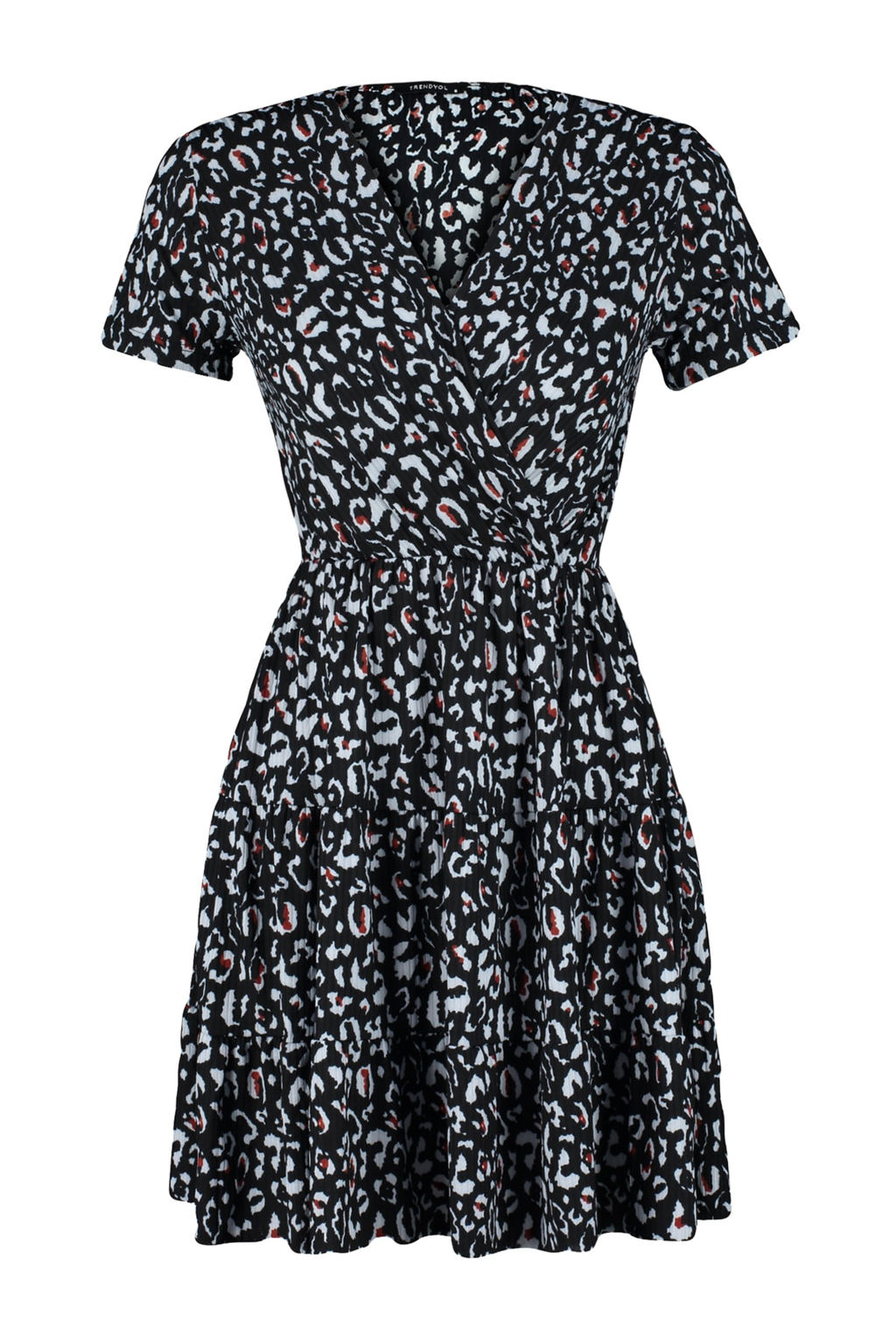 Yesil Bask?l? Kruvaze Yaka Mini Esnek Orme Elbise TWOSS21EL0241 - Trendyolmilla фото 20