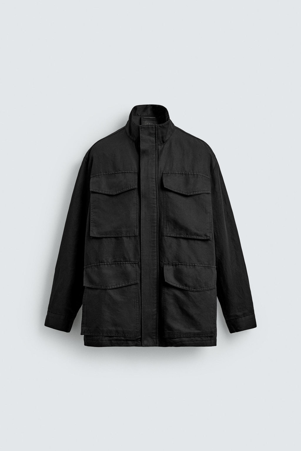 SOBRECAMISA LAVADA BOLSILLOS UTILITY / Negro - Zara фото 9
