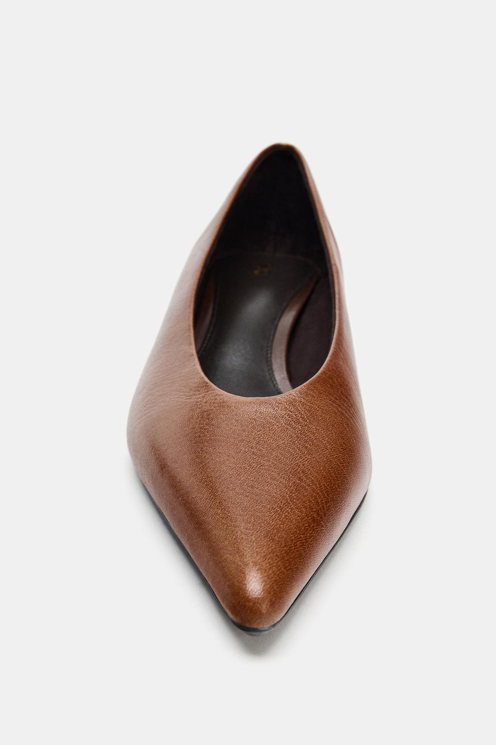 LEATHER KITTEN HEEL SHOES - Zara фото 10