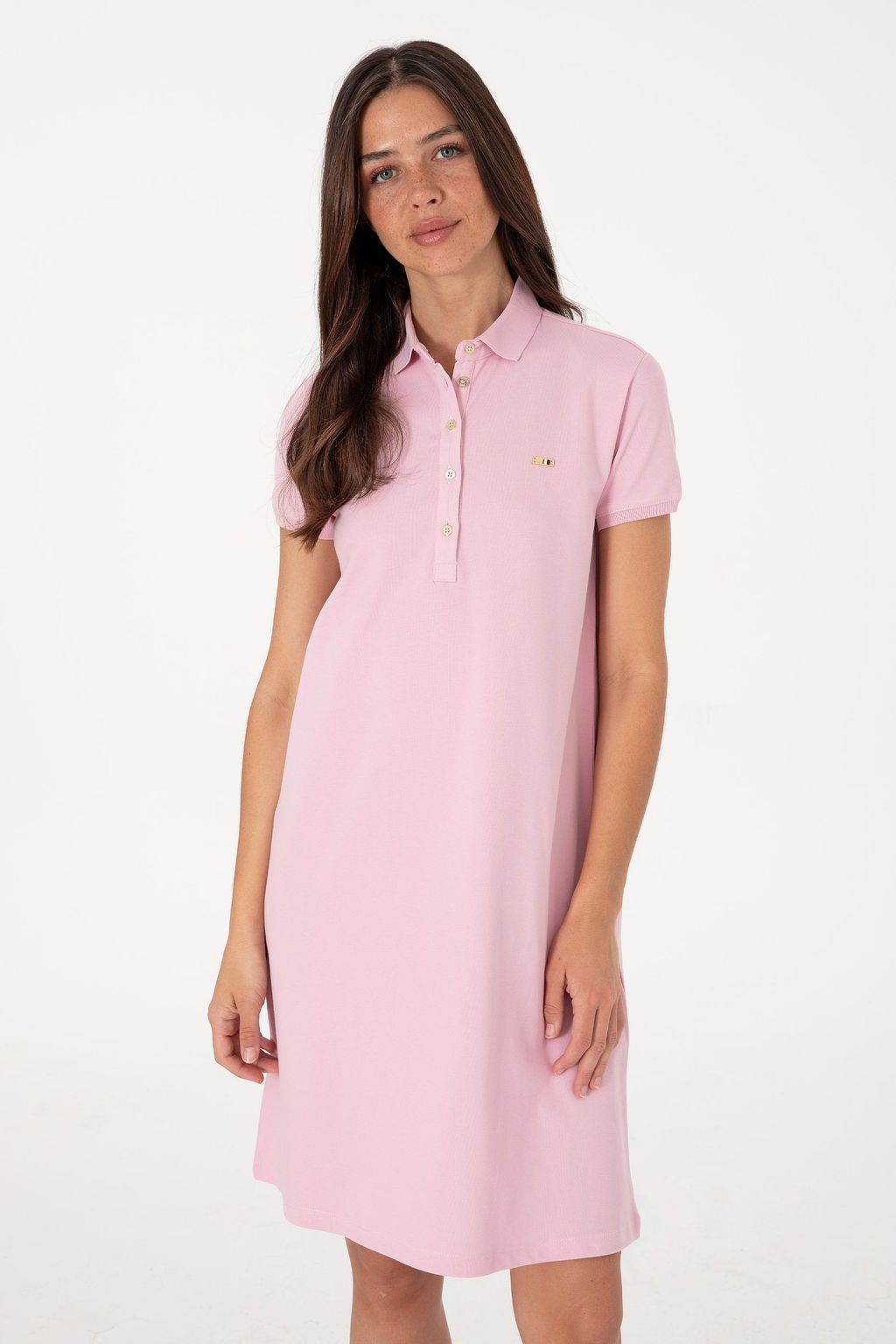 Kad_n A__k Pembe Polo Yaka Mini Boy _rme Elbise Sepette S_rpriz _ndirim - U.s. polo assn фото 2
