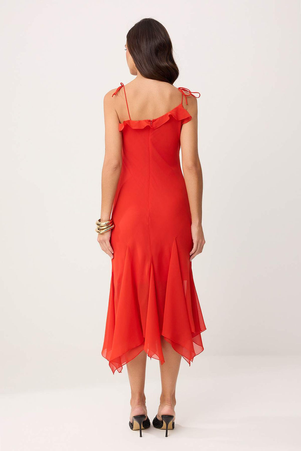 Mor-Cok Renkli Soyut Desen Sifon Midi Astarl? Party Elbise TPRSS26EL00072 - Trendyolmilla фото 11