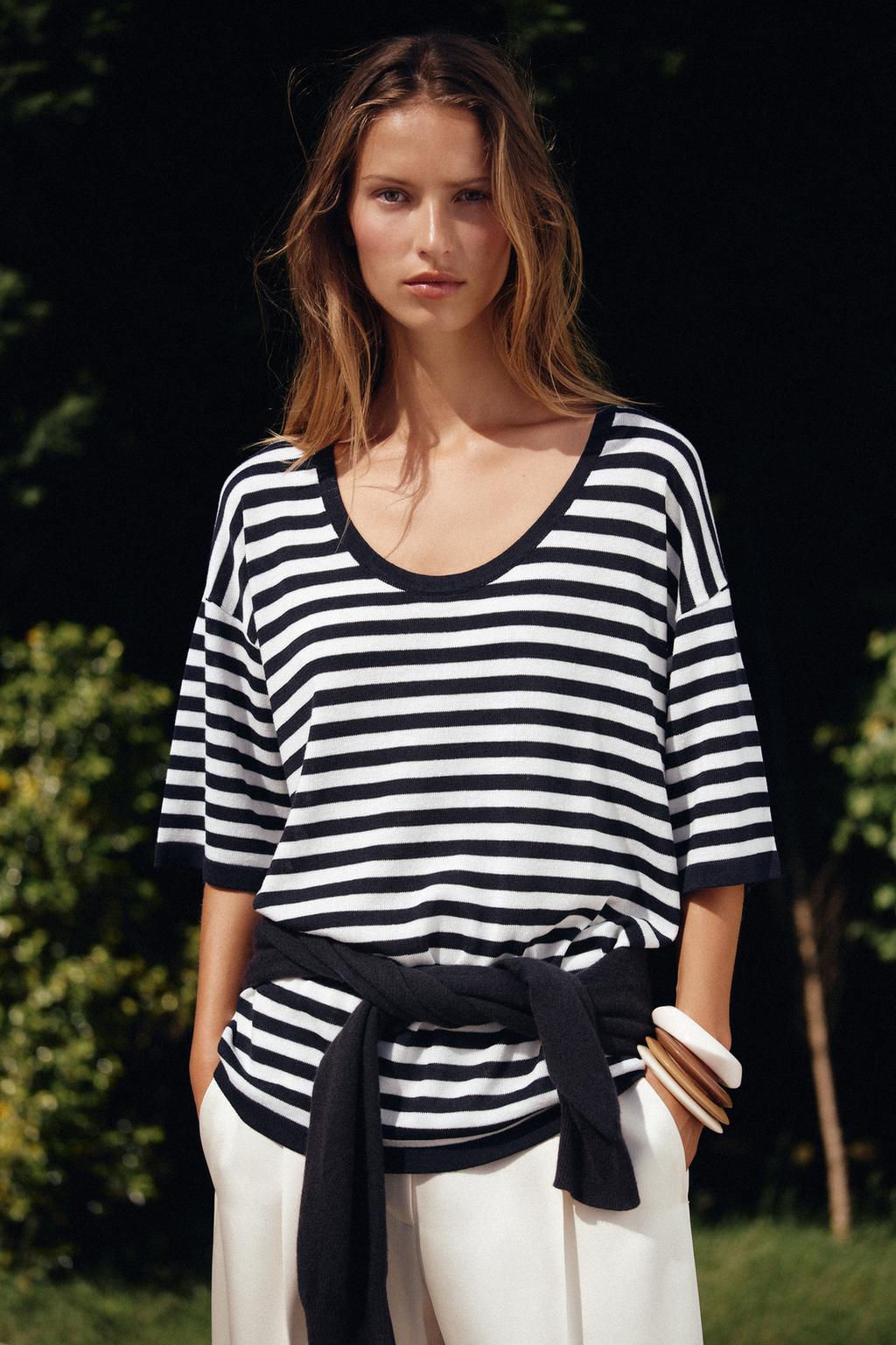 OVERSIZED KNIT SHORT SLEEVE TOP - Zara фото 4