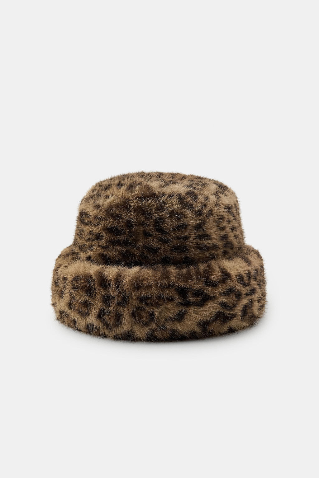 ANIMAL PRINT FAUX FUR HAT