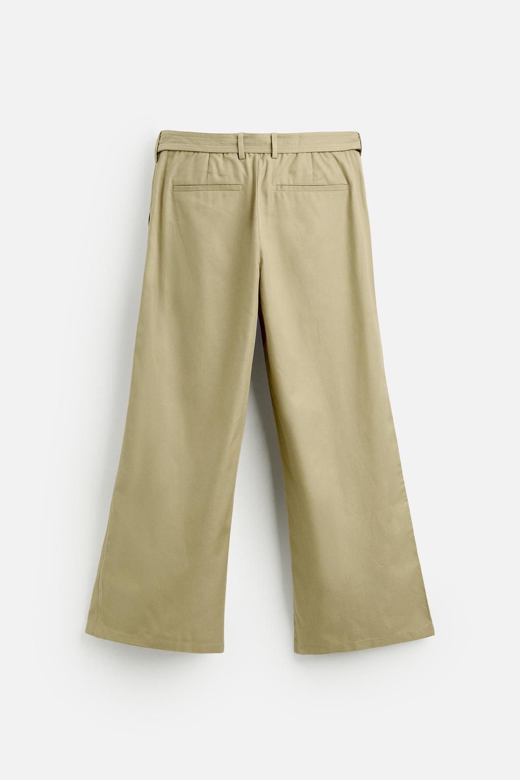 LYOCELL - COTTON TROUSERS WITH BELT - Zara фото 7