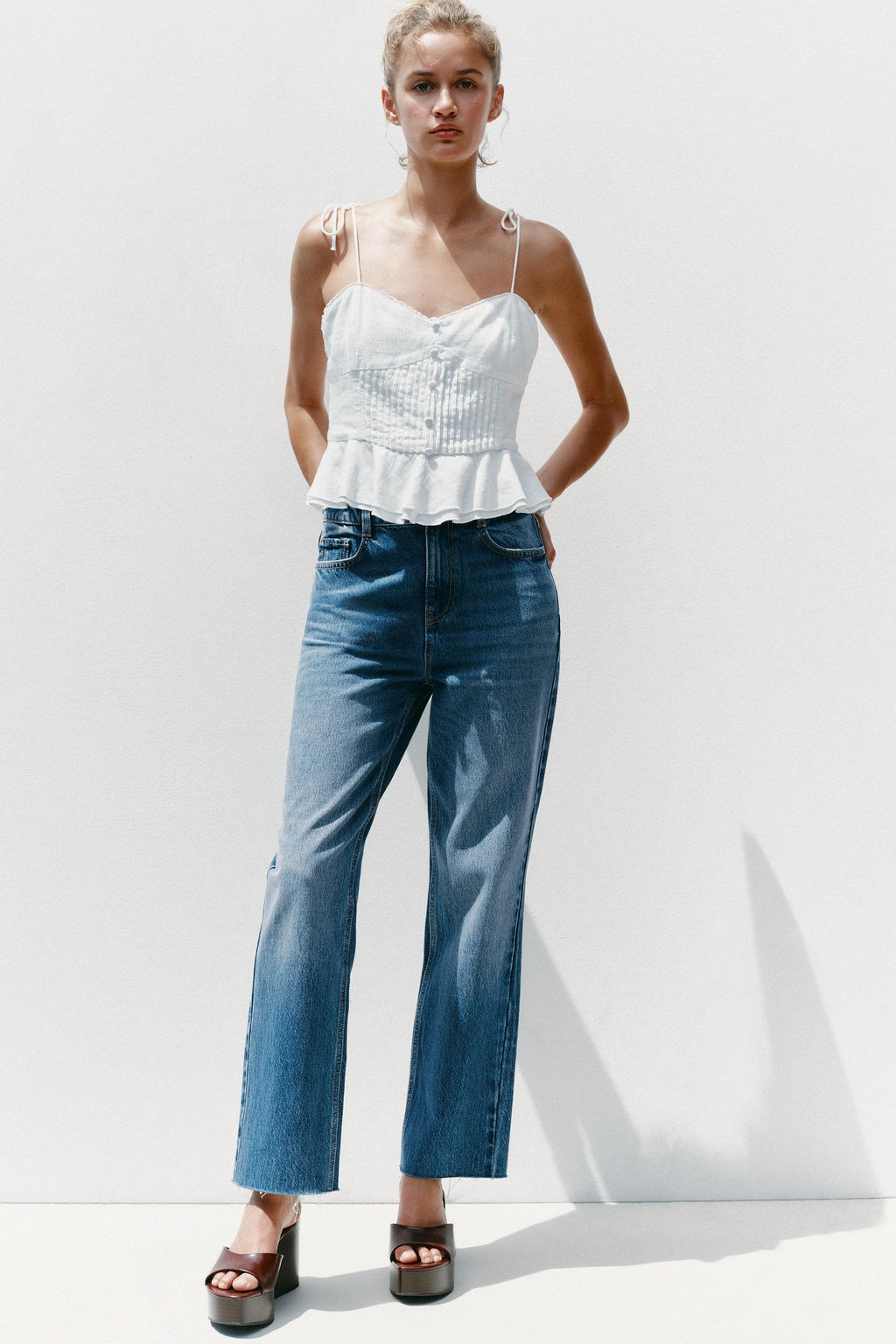 Z.02 STRAIGHT HIGH-WAIST ANKLE JEANS - Zara фото 10