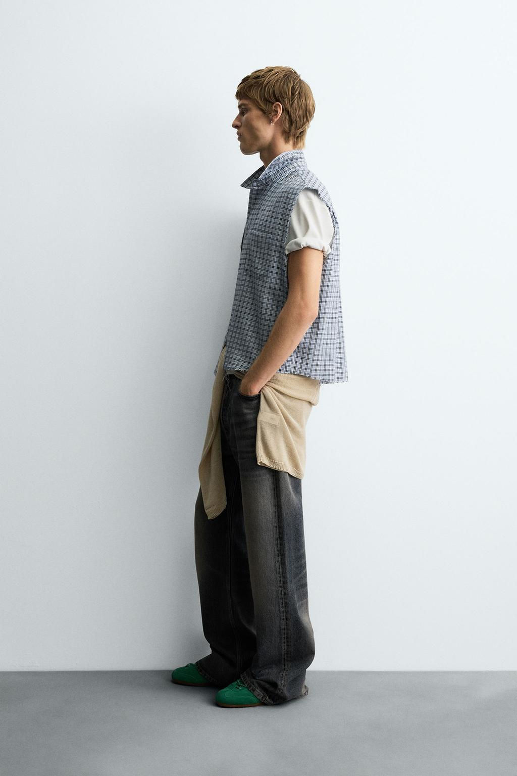 CROPPED FIT CHECK SHIRT - Zara фото 4