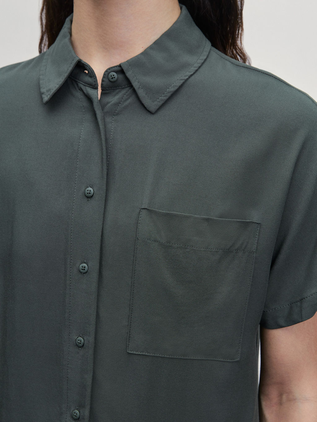 Рубашка с коротким рукавом из вискозы / Zarina  фото 6