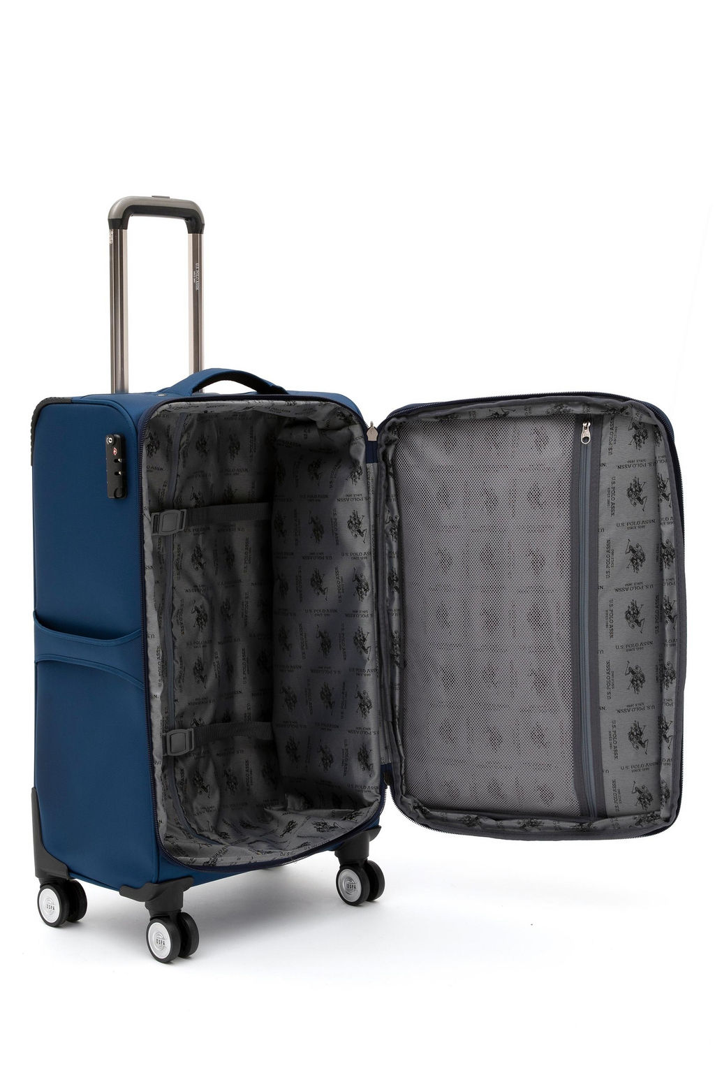 Чемодан среднего размера темно-синего цвета - U.s. polo assn фото 4