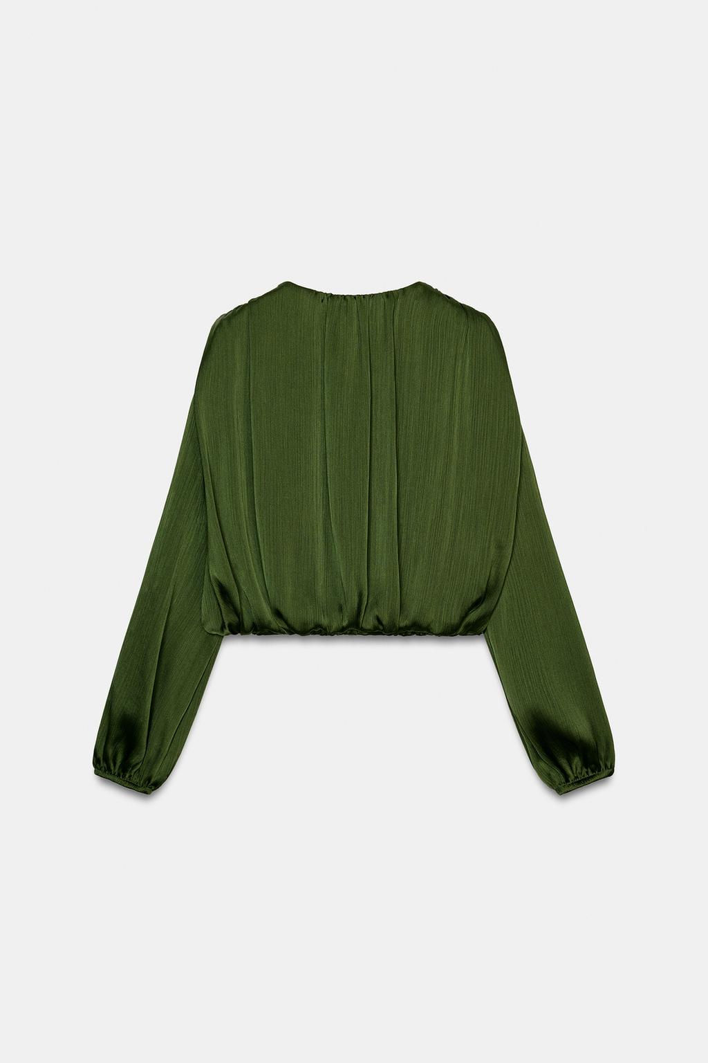 SATIN BALLOON BLOUSE - Zara фото 13