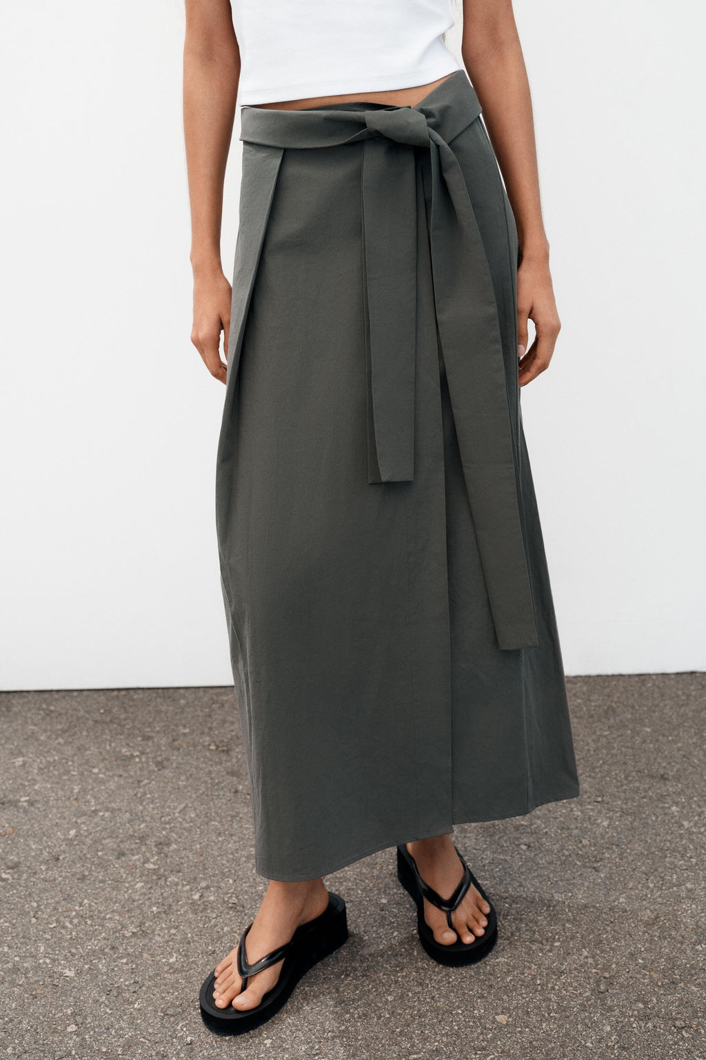 FALDA MIDI CRUZADA / petro lavado - Zara фото 2