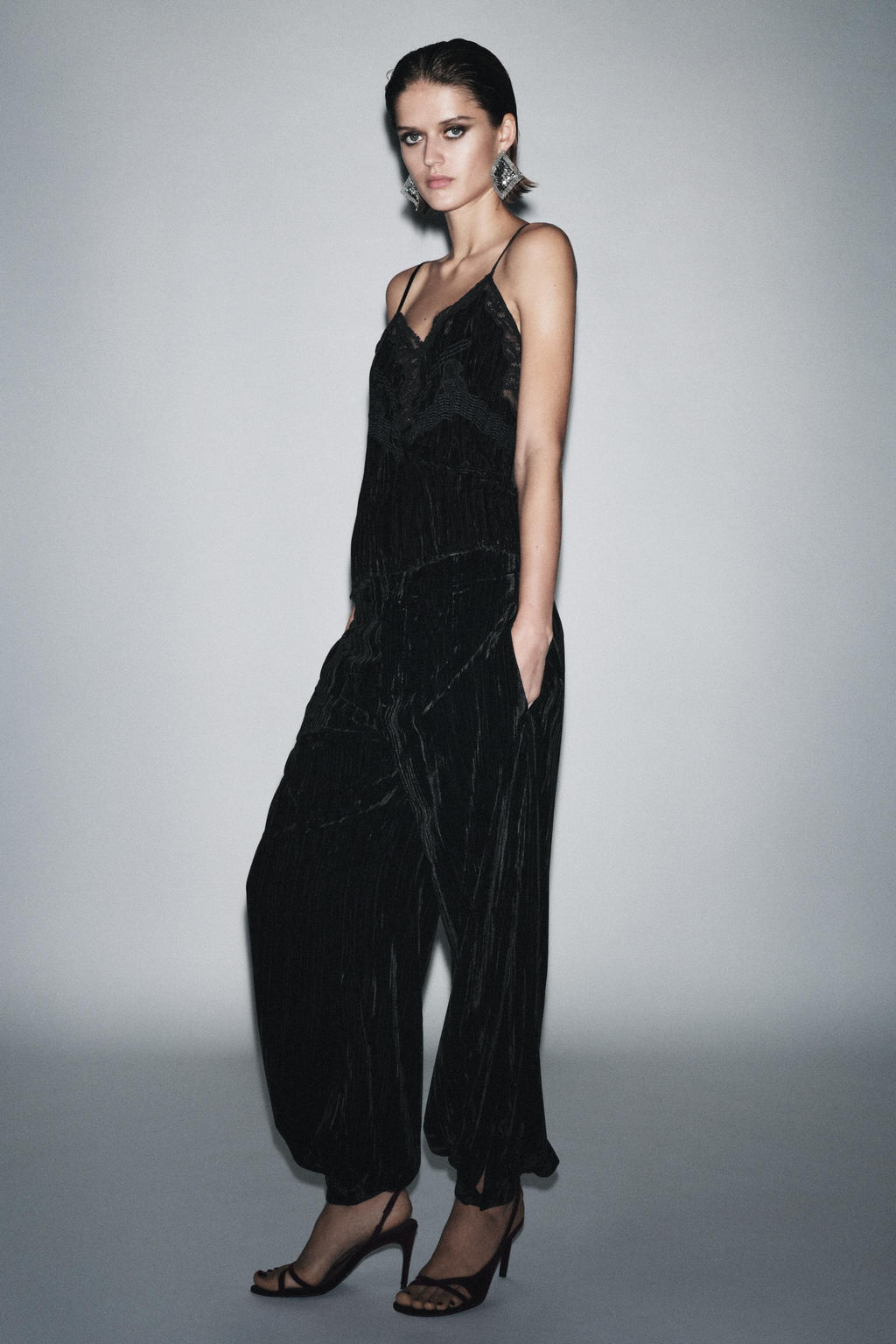 ZW COLLECTION VELVET BALLOON TROUSERS - Zara фото 5