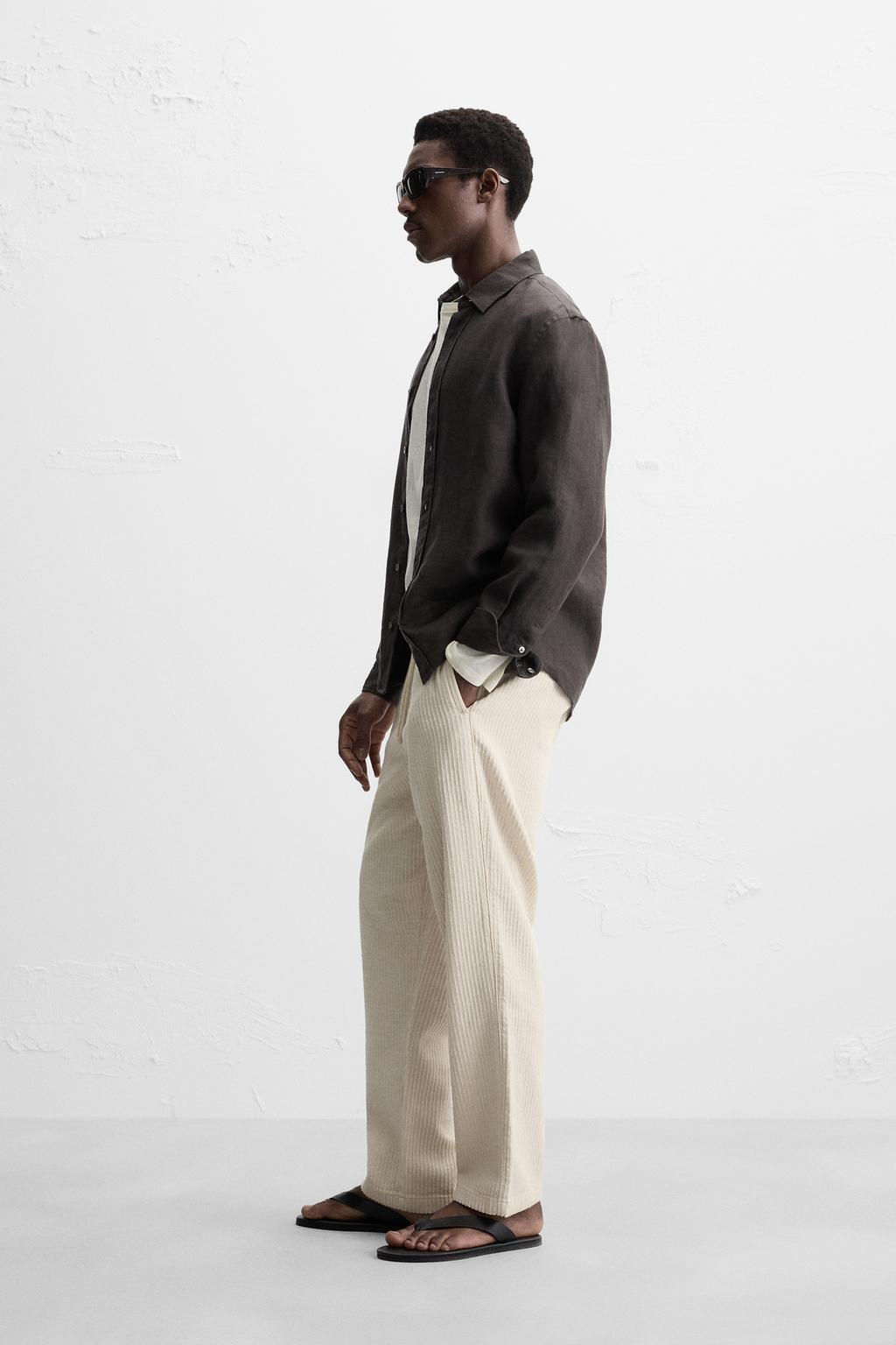 STRIPED JACQUARD TROUSERS - Zara фото 4