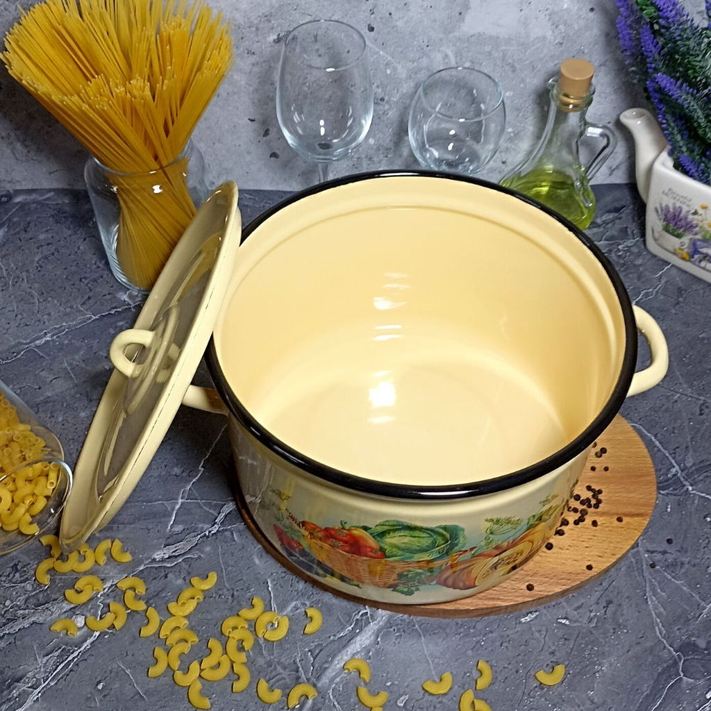 Кастрюля 7.0л 1с18с крем. Урожай