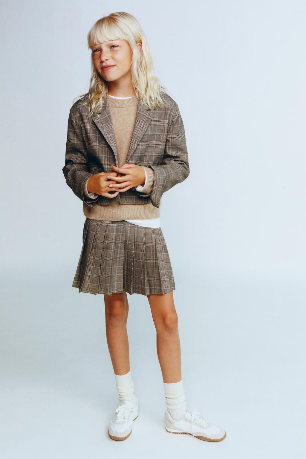 CHECK BOX PLEAT SKIRT - Zara фото 5