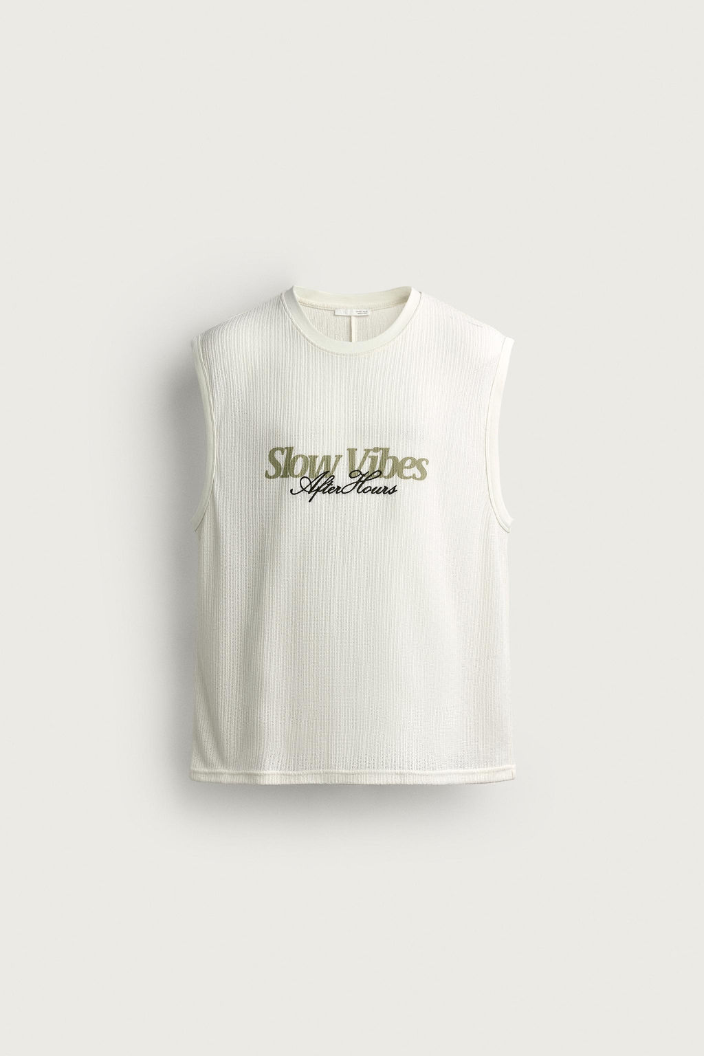 CAMISETA TANK ESTRUCTURA BORDADO COMBINADO / Crudo - Zara фото 6
