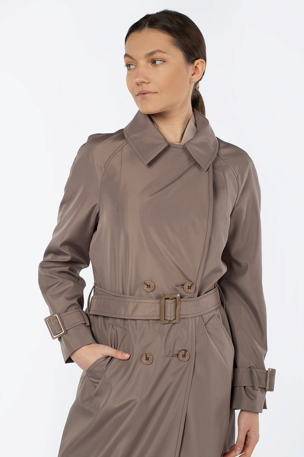 03-3256 Плащ женский (пояс) - El podio фото 6