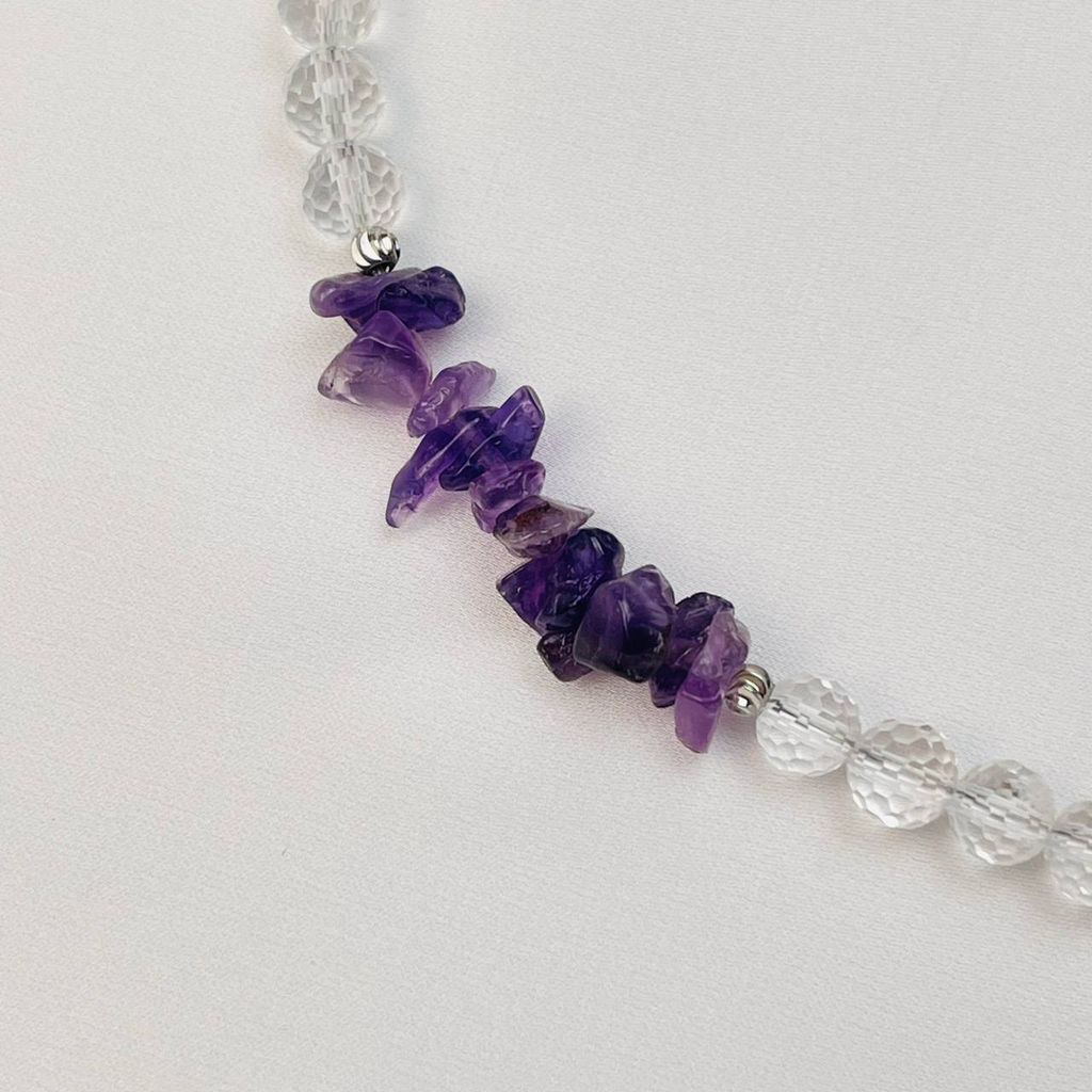 Колье из Аметиста и Горного Хрусталя 43 см +