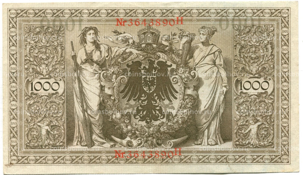 Банкнота 1000 марок 1910 года Германия
