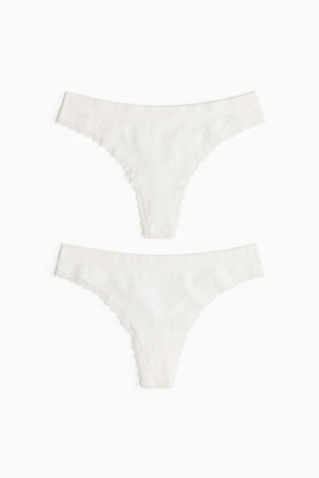 Pack 2 bragas thong con ribete de encaje Seamless - H&m фото 5