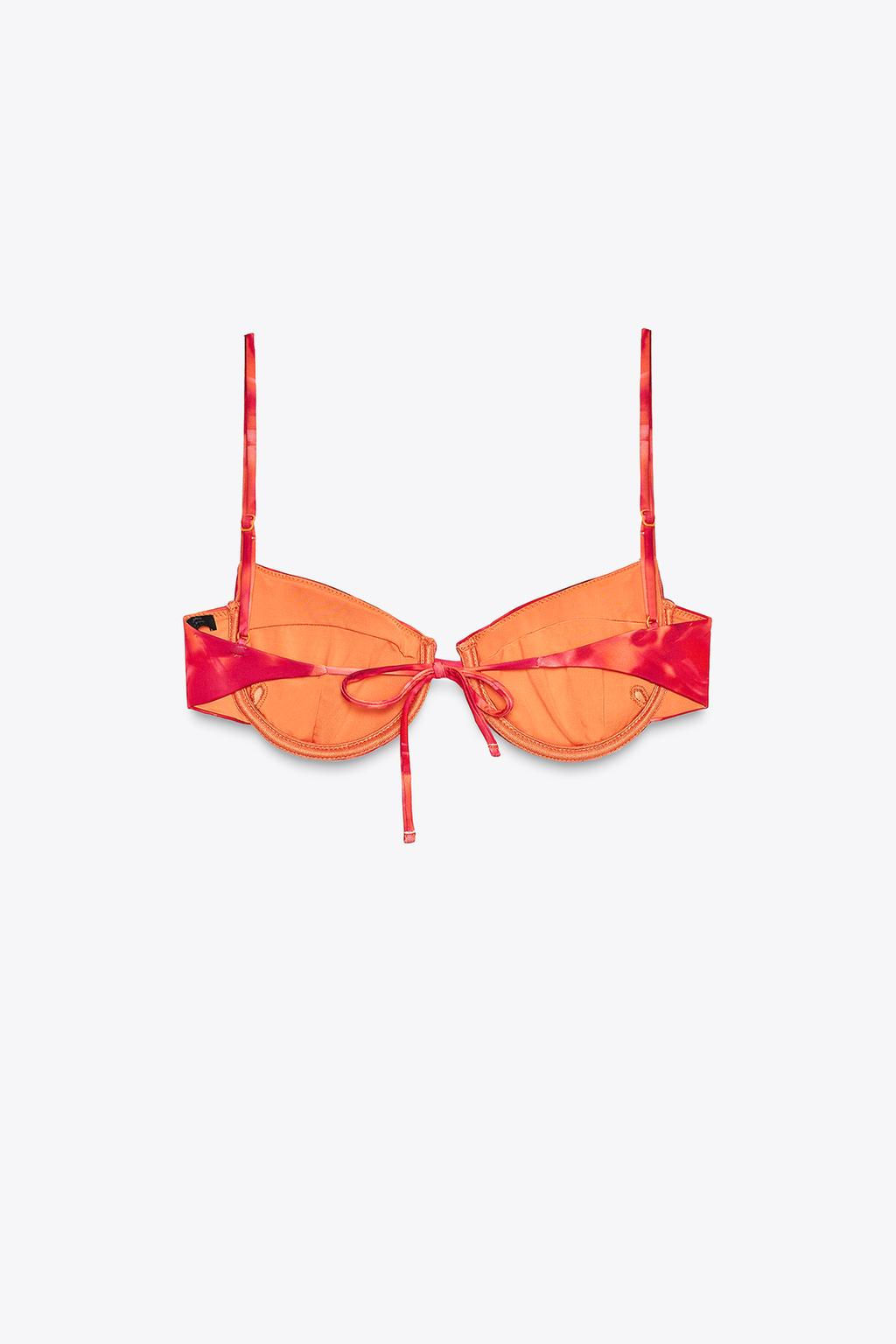 PRINTED UNDERWIRED BIKINI TOP - Zara фото 7