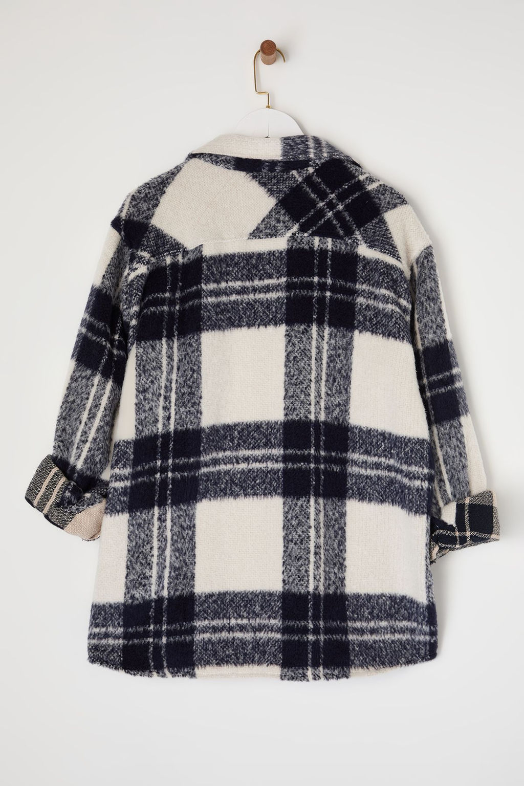 TRENDYOL MAN Ekru Unisex Oversize Fit K?sl?k Kareli Oduncu Gomlek Ceket TMNAW25GO00024 - Trendyolmilla фото 16