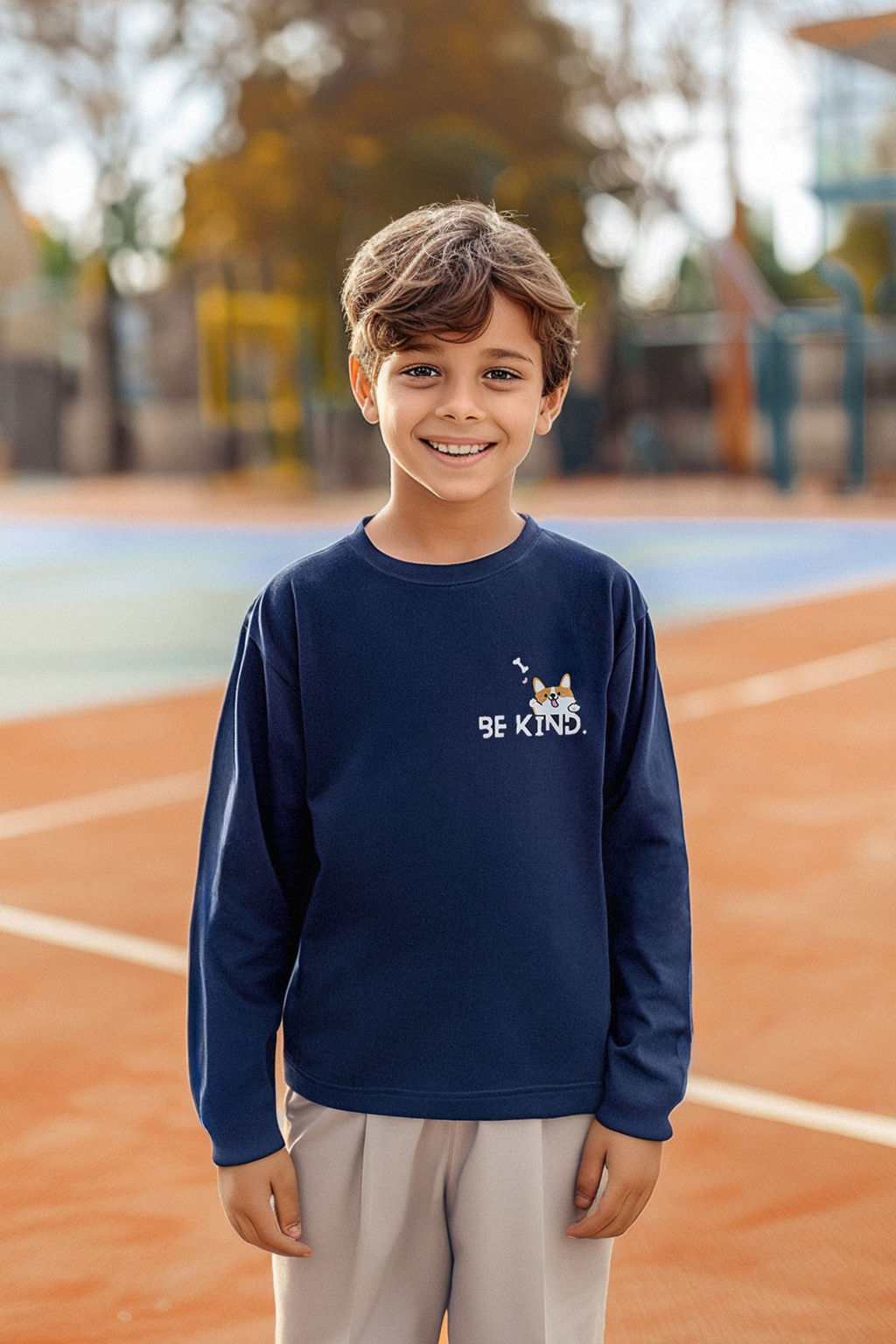 Lacivert Erkek Cocuk Hayvan Desenli Bisiklet Yaka Pamuklu Orme T-Shirt TKDAW25TS00009 - Trendyolmilla фото 4