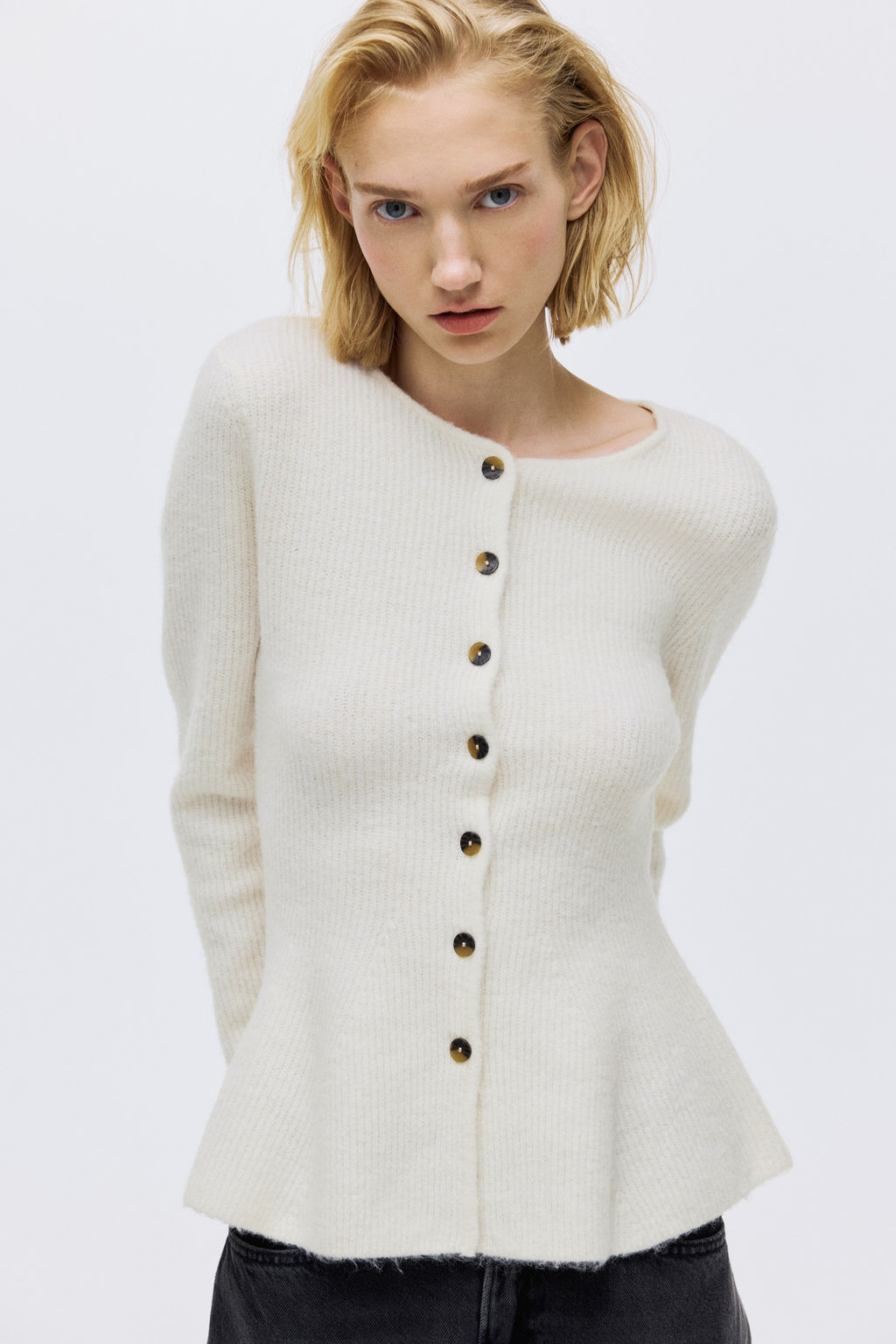 C?rdigan en punto de canal? con peplum - H&m фото 4