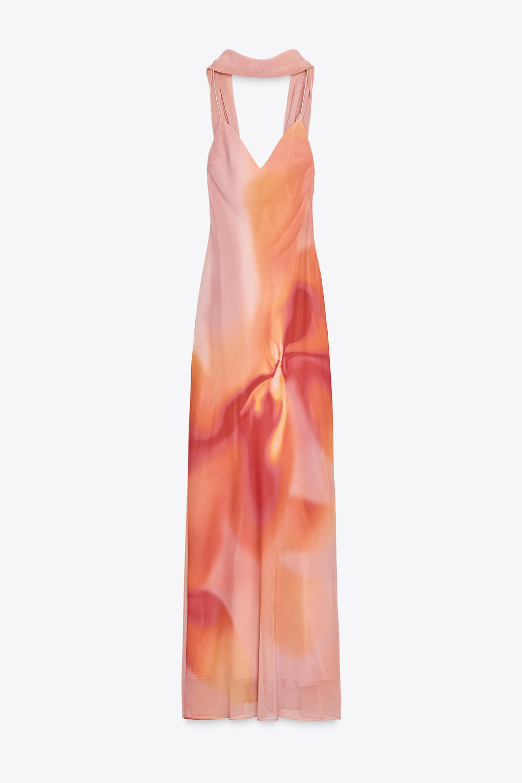 LONG PRINTED DRESS WITH SCARF - Zara фото 14