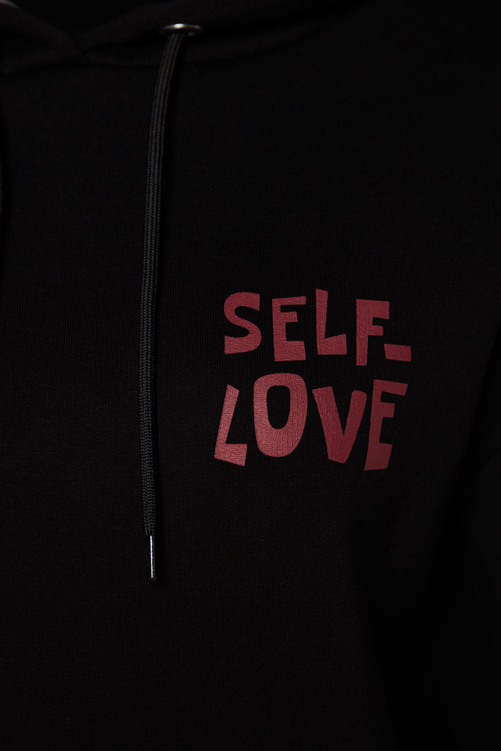 Siyah S?rt Bask? Detayl? Oversize/Genis Kal?p Kal?n Ici Polarl? Orme Sweatshirt TWOAW22SW0687