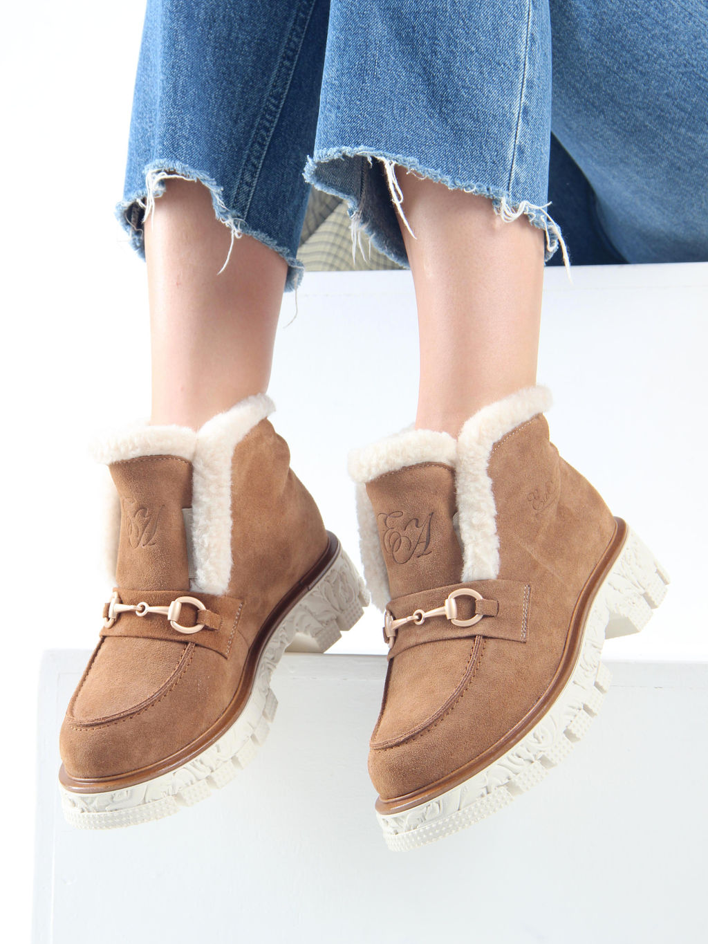 Ботинки EDART 307. PODYUM141 be.светло коричневый замша/шерсть - Ed'art фото 5