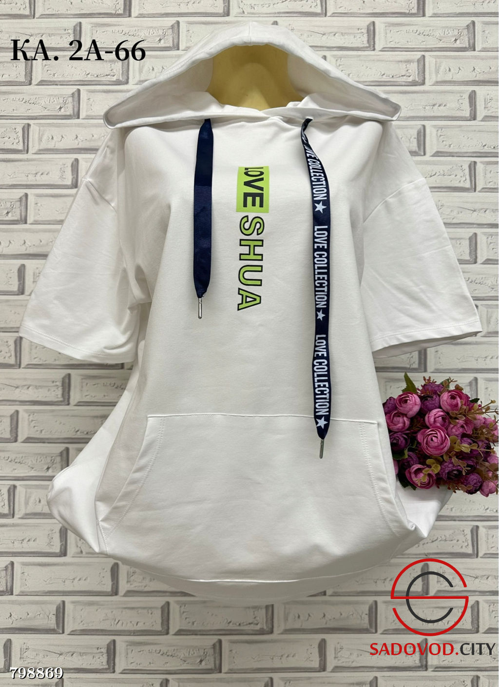 Футболка женская с капюшоном - Bruno фото 3