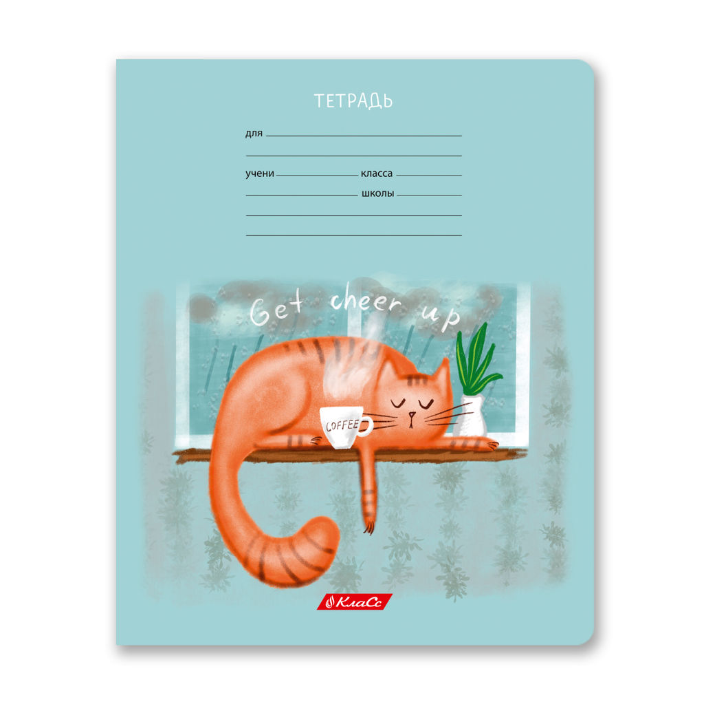 Светоч 18ТЕТк-003 Тетрадь ученическая школьная, выборочный лак, A5 18 л. на скобе 65 г/кв.м , белизна 100 % 20 шт. клетка 000706 Жизнь кота Абрикоса