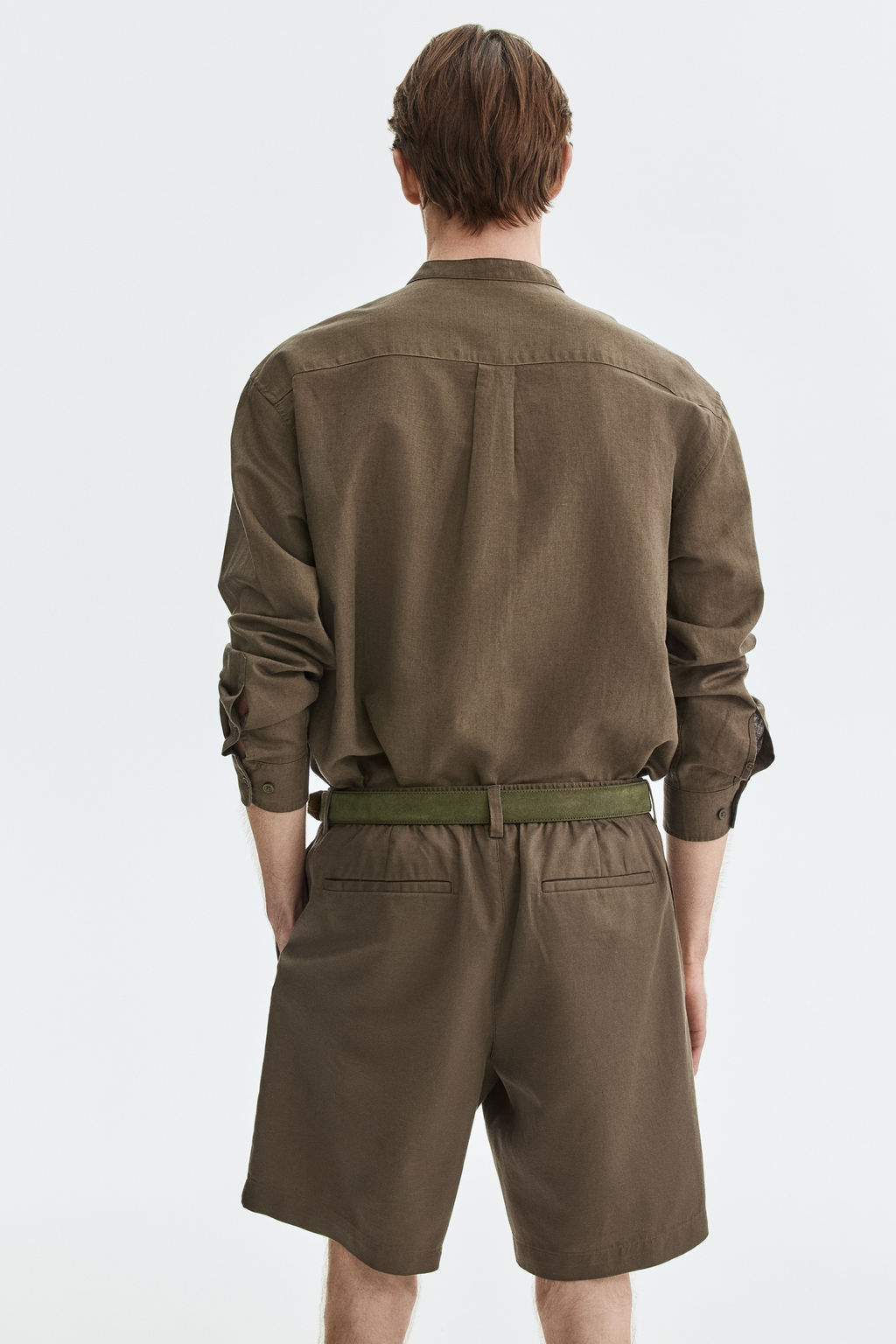 Pantal?n corto en mezcla de lino Relaxed Fit - H&m фото 8
