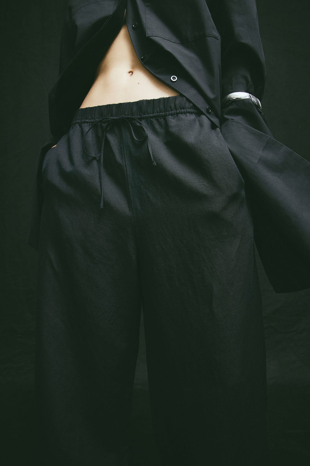 Pantalon sin cierre en mezcla de lino - H&m фото 3