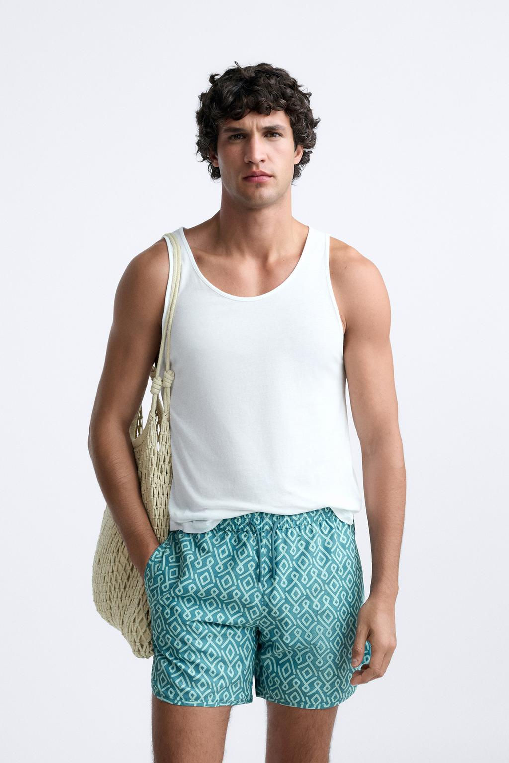 GEOMETRIK DESENLI UZUN DENIZ SORTU - Zara фото 2