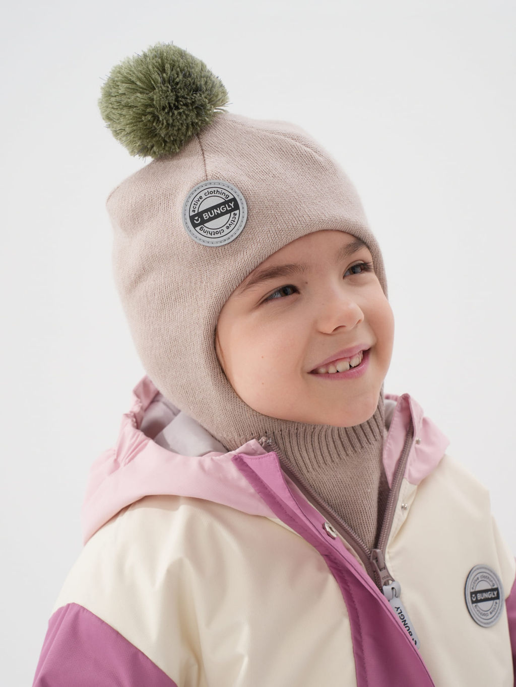 Шлем демисезонный из смесовой шерсти Беж - Bungly фото 4