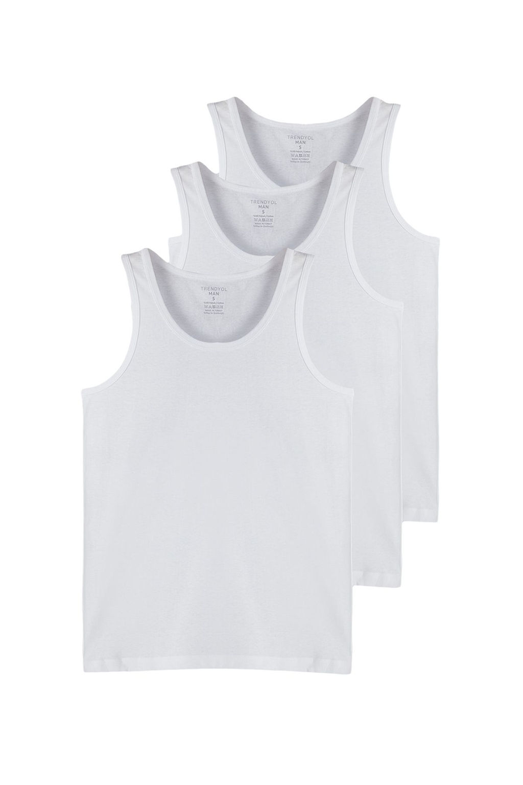 Beyaz U Yaka Penye Pamuklu 3lu %100 Pamuk Ic Giyim Atlet - Trendyolmilla фото 10