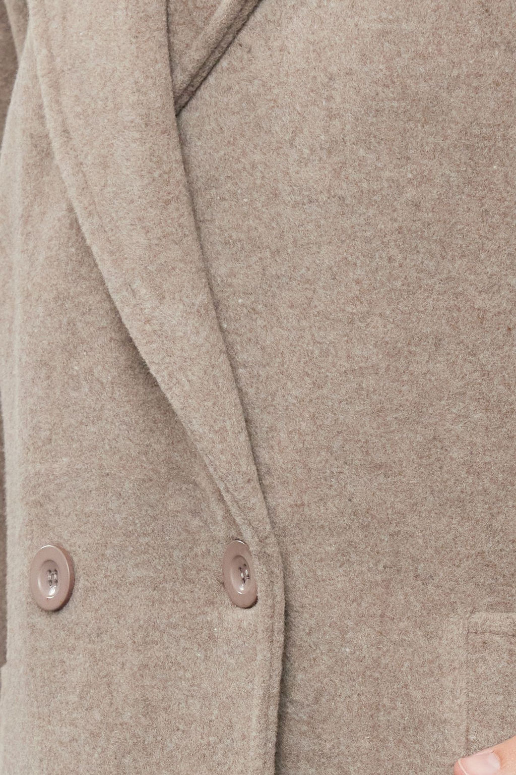 Trendyolmilla Vizon Kruvaze Regular Yunlu Midi Kaban TWOAW25KB00016  фото 4