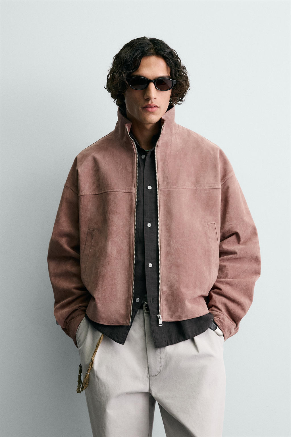 CROPPED FIT LEATHER SPLIT SUEDE JACKET - Zara фото 11