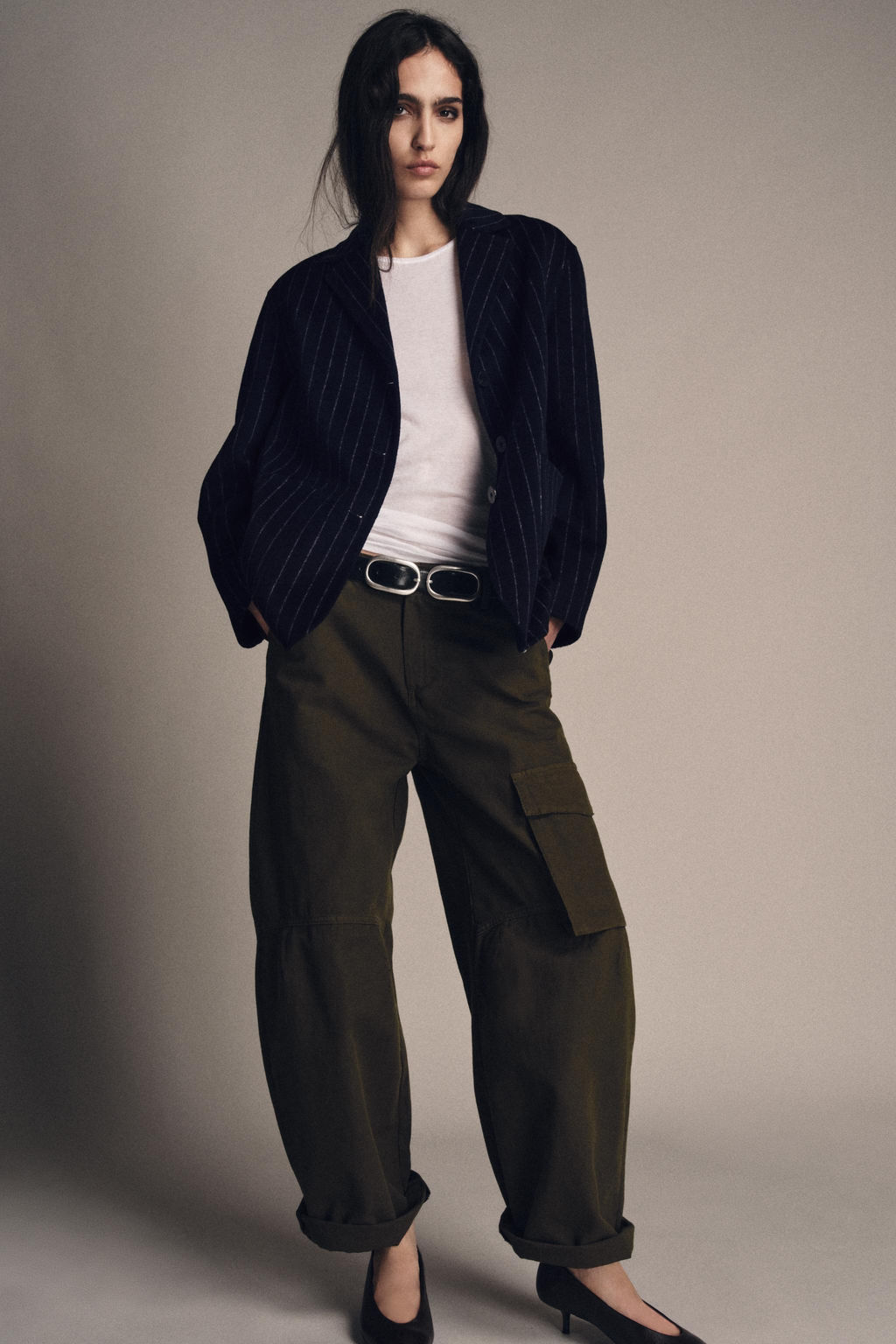 ZW COLLECTION PINSTRIPE BLAZER WITH WOOL - Zara фото 5