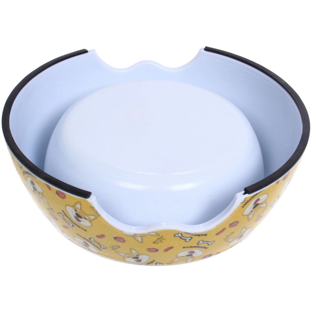 Миска из нержавеющей стали "ЛЮБИМЫЙ БРО", корги, 17.5*22*7.5см (наклейка)