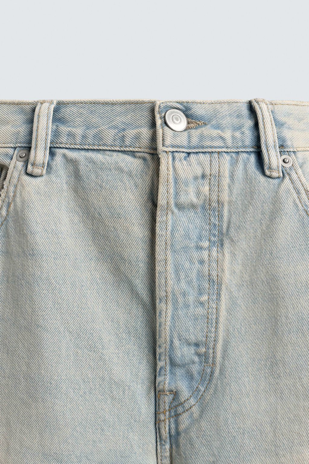 JEANS STRAIGHT CROPPED FIT / Azul claro - Zara фото 9