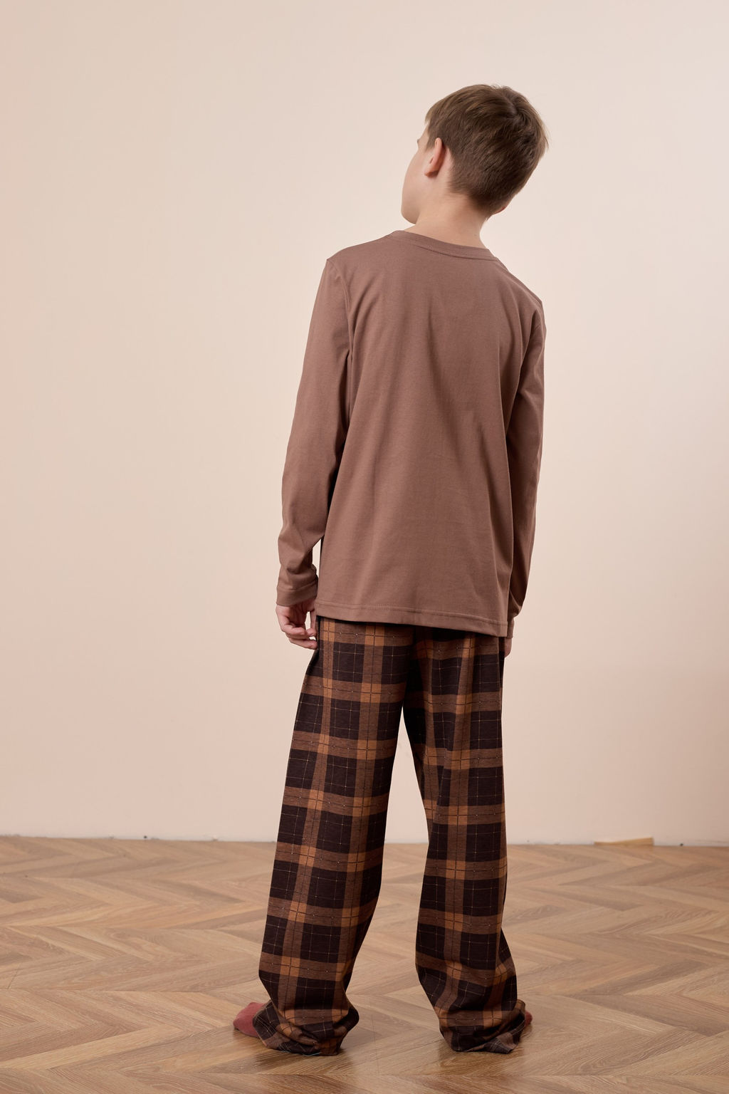 Пижама футболка с длинным рукавом и брюки М225109кк - Елена фото 2