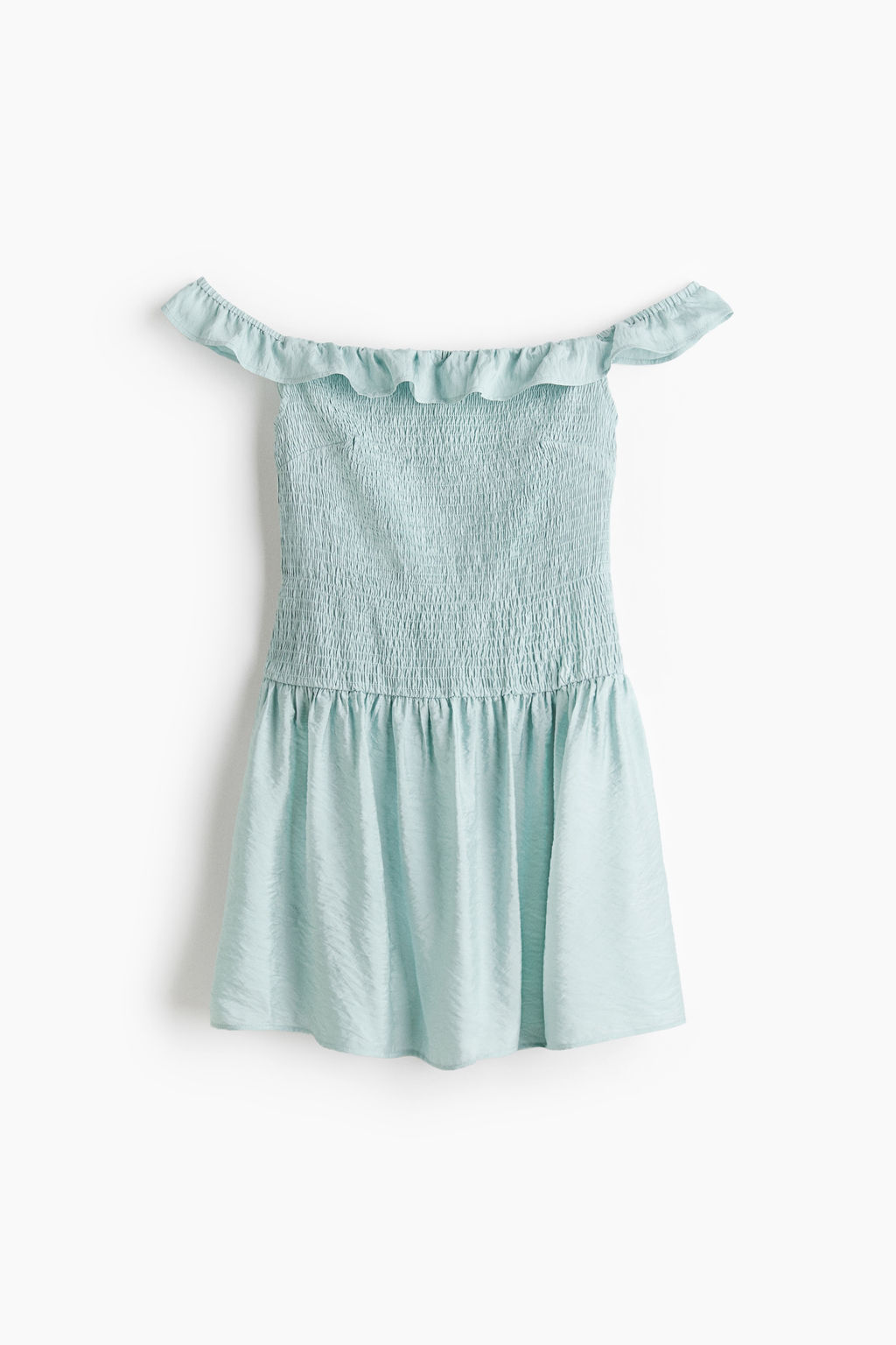 Vestido off-the-shoulder con cuerpo nido de abeja - H&m фото 2
