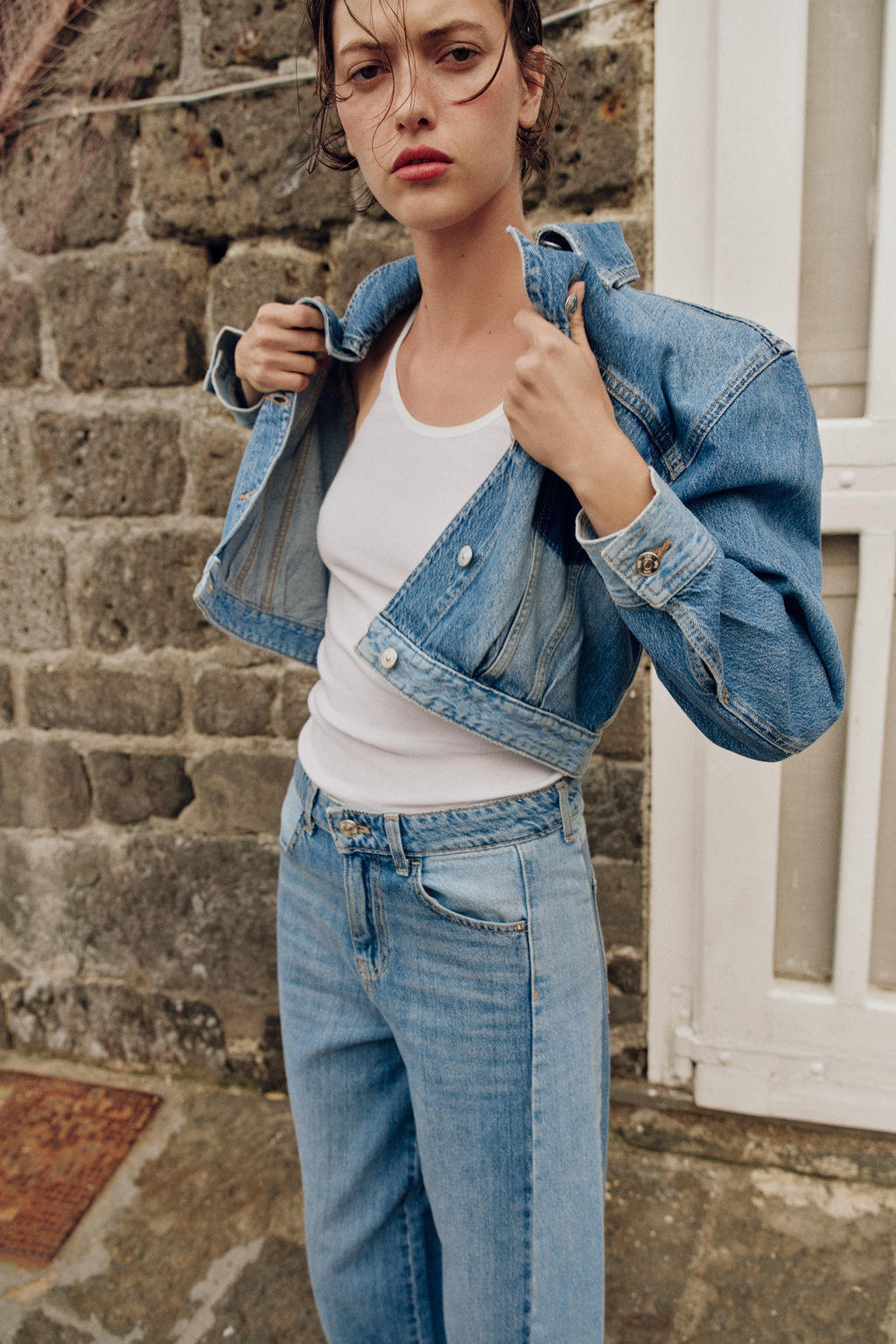 CAZADORA Z1975 CORTA COMBINADA DENIM / Azul medio - Zara фото 4