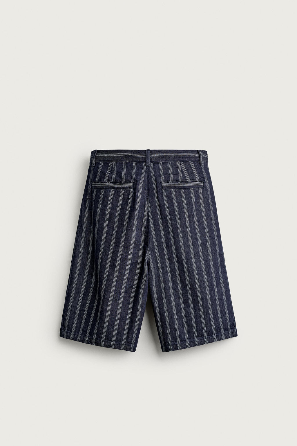 BERMUDA RELAXED FIT PLIEGUES RAYAS / Azul - Zara фото 7