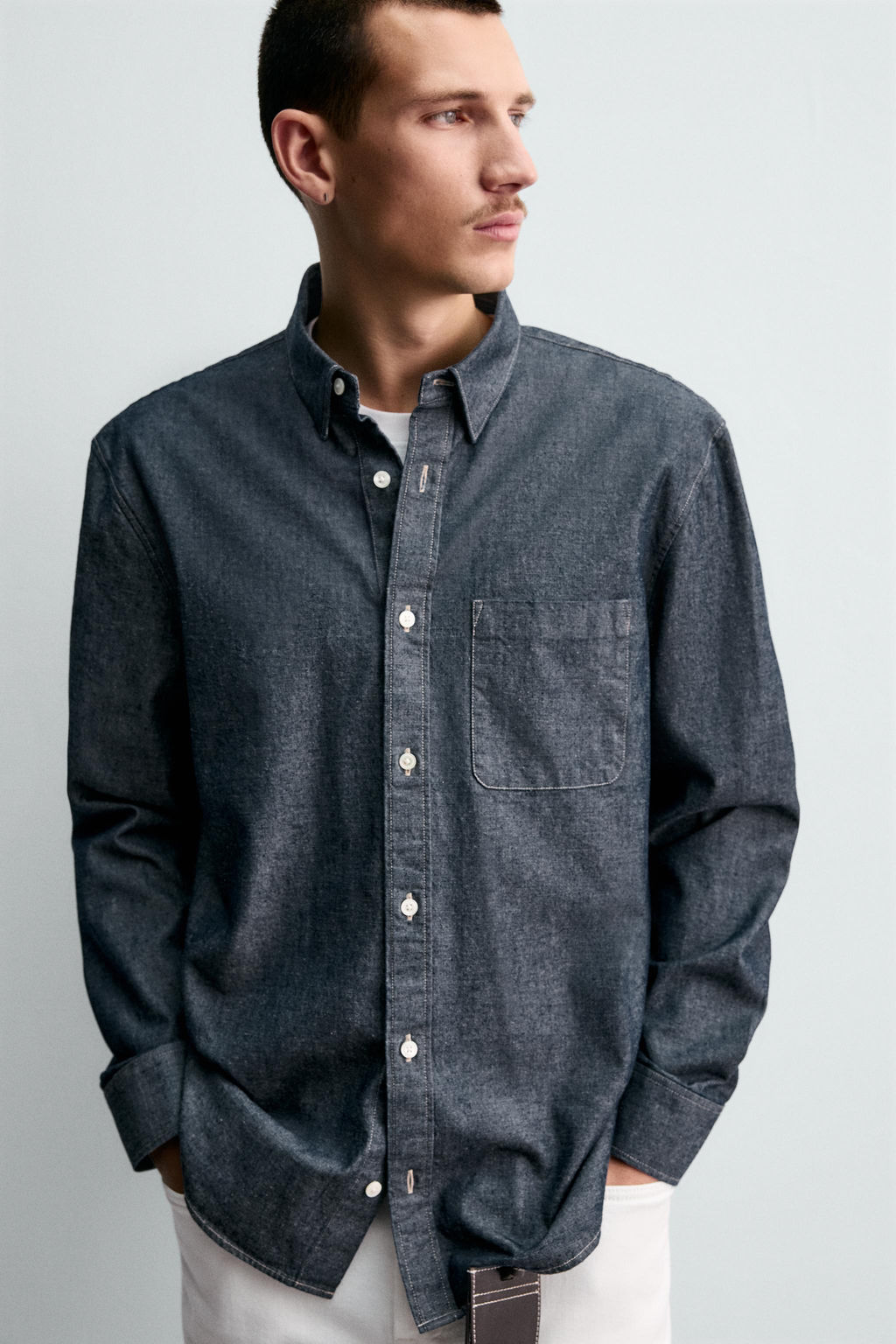 RELAXED FIT DENIM SHIRT - Zara фото 15