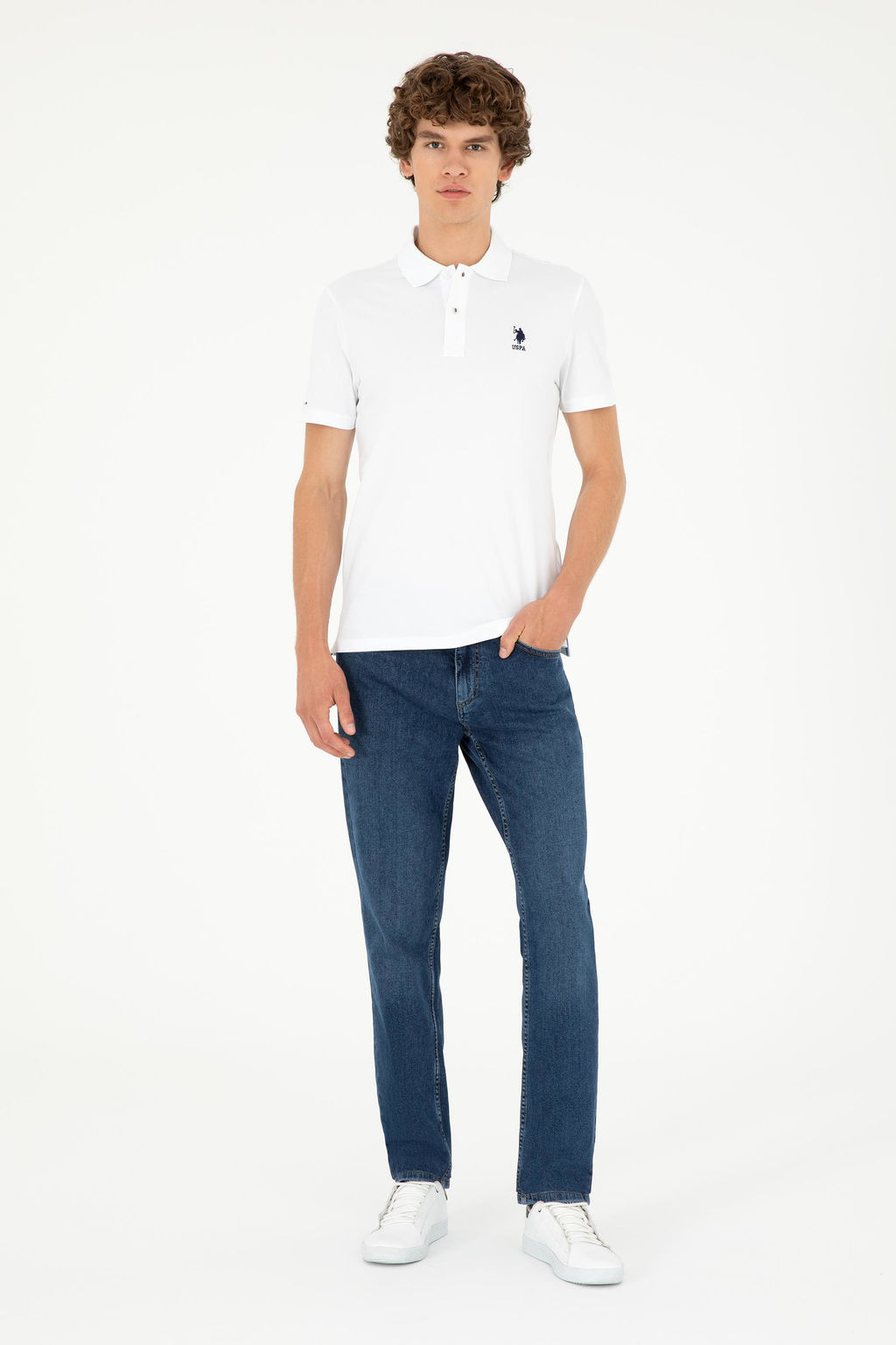 Мужская белая базовая футболка Неожиданная скидка в корзине - U.s. polo assn фото 4