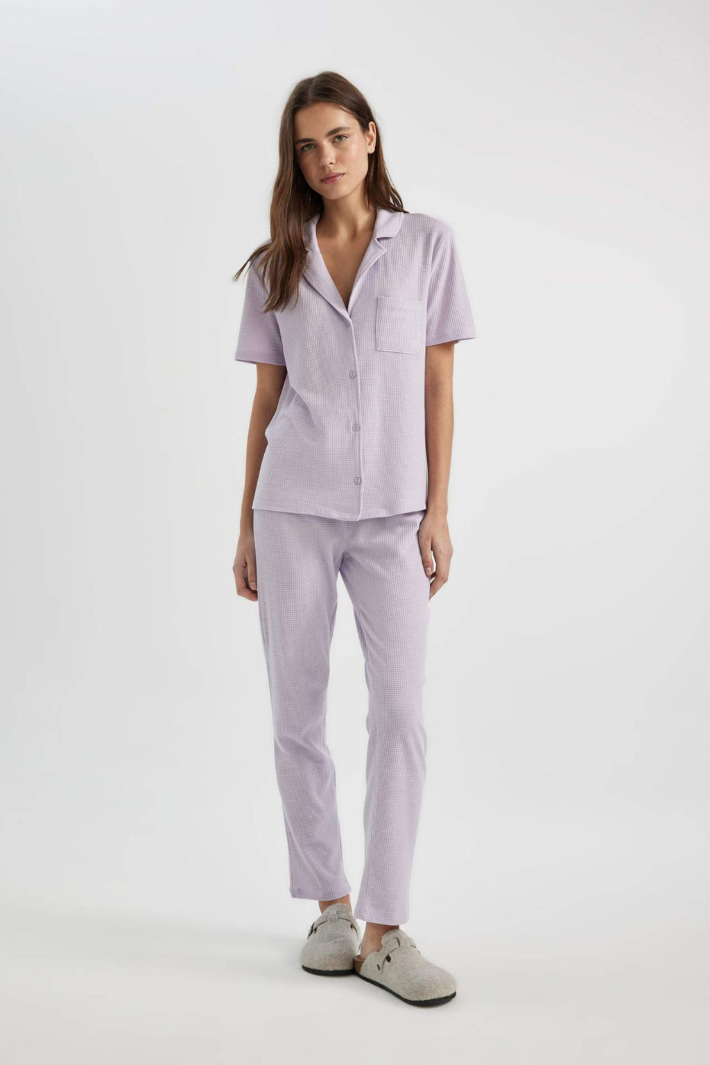 Fall in Love Regular Fit Waffle Casual Pijama Alt? - Defacto фото 2