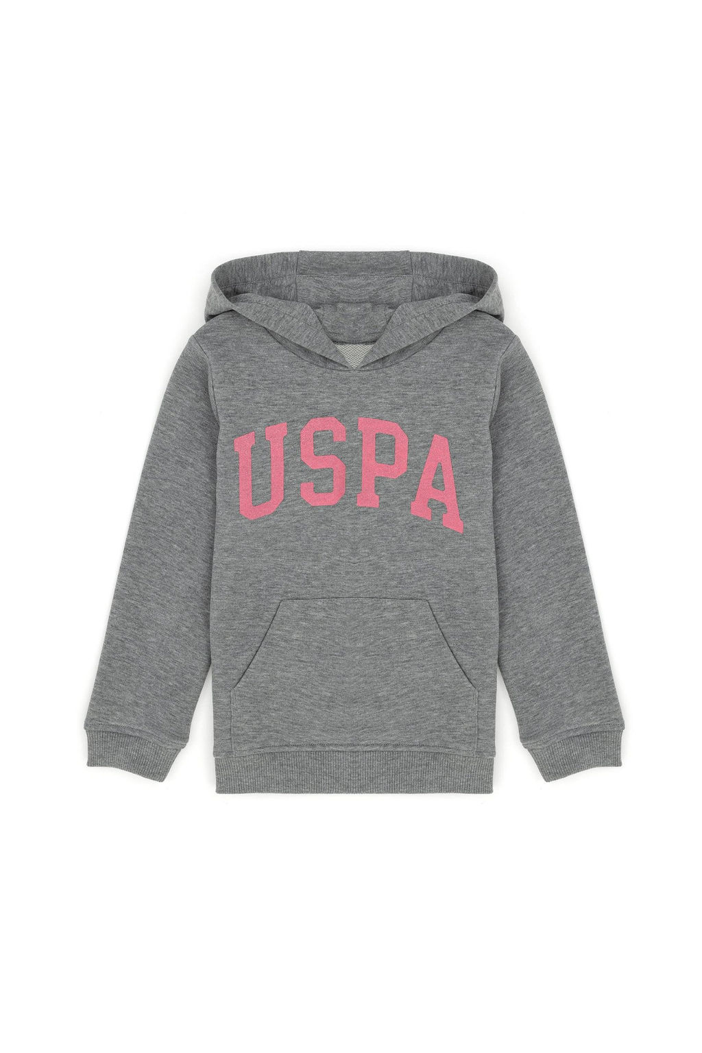 U. S. Polo Assn Серый меланжевый базовый свитшот с капюшоном для девочек - U.s. polo assn фото 6
